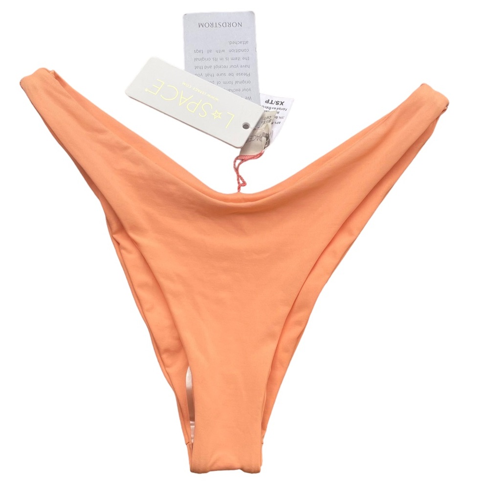 L*SPACE Women’s Orange  Cabana Bitsy Cut Tangy Bikini Bottoms Sz XS